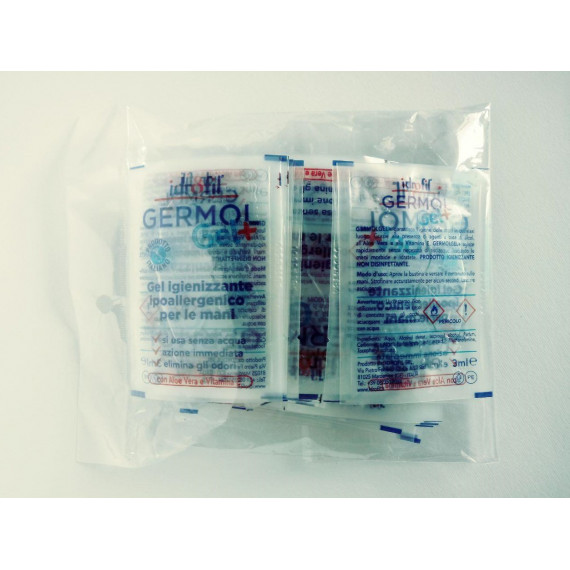 Gel igienizzante per le mani monouso (50 pezzi)